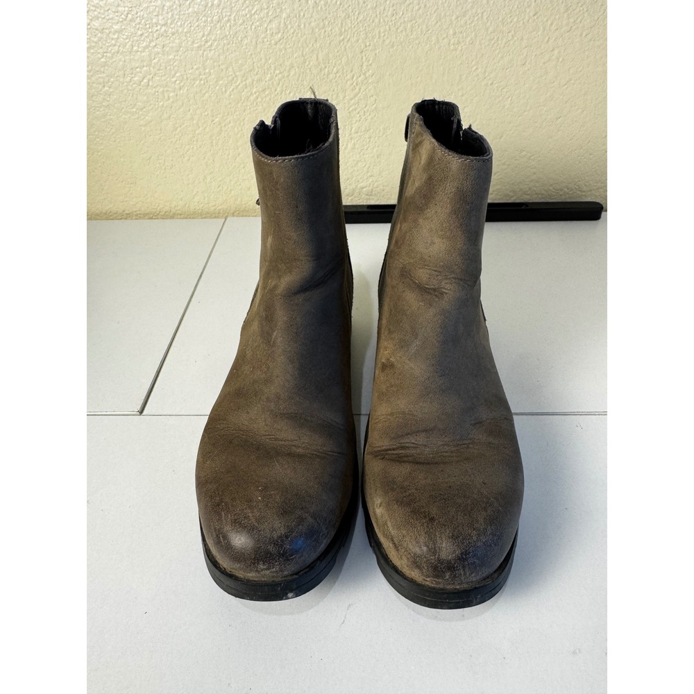 Sorel Lolla Cut Waterproof Booties Women 6.5 Distressed Suede Leather Ankle Boot